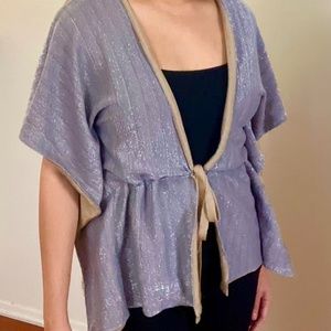 Kenneth Cole New York Lavender Knit Top with Tie Waist for Women in O/S